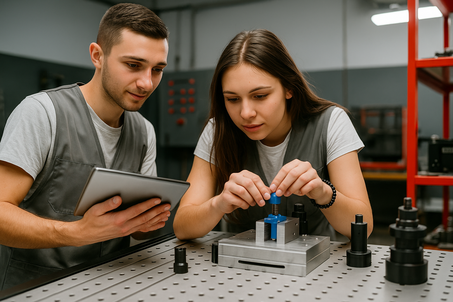 Alpha Mill CNC engineering team at the manufacturing facility